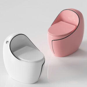 Modern Floor-Mounted Toilet,  - Floor or Wall Drain Option