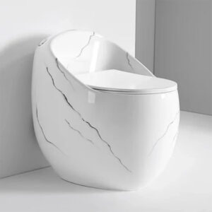 Modern Floor-Mounted Toilet, Marble Pattern - Floor or Wall Drain Option