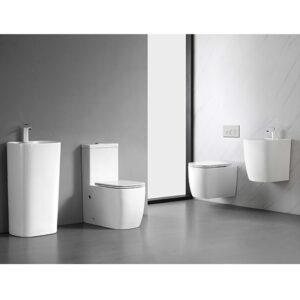Modern Minimalist Bathroom Suite: Floor-Standing & Wall-Hung Set