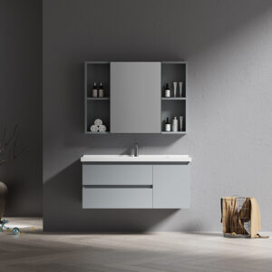 Double Drawer Aluminum Honeycomb Bathroom Vanity with Shelves | Wholesale B2B
