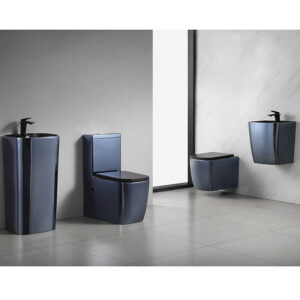 Modern Matte Black Ceramic Toilet & Basin Bathroom Suite Wholesale