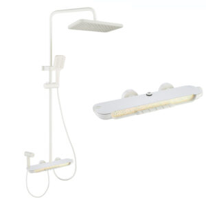 White Modern Shower System - Model 1217NB